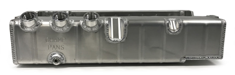 Champ Pans SBC Alum. DS Oil Pan 3 O-Ring Ports 4.25 Deep MPN CHAPRO172R3A For Chevy Pickup