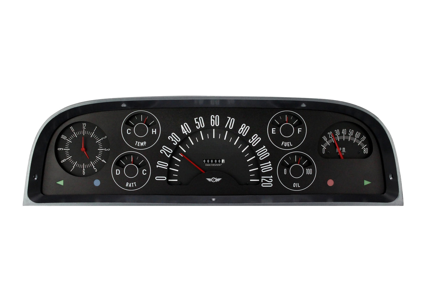 Classic Instruments 60-63 Chevy Truck Gauge Set Black MPN CLACT60B For GM Fullsize Truck 1960-63
