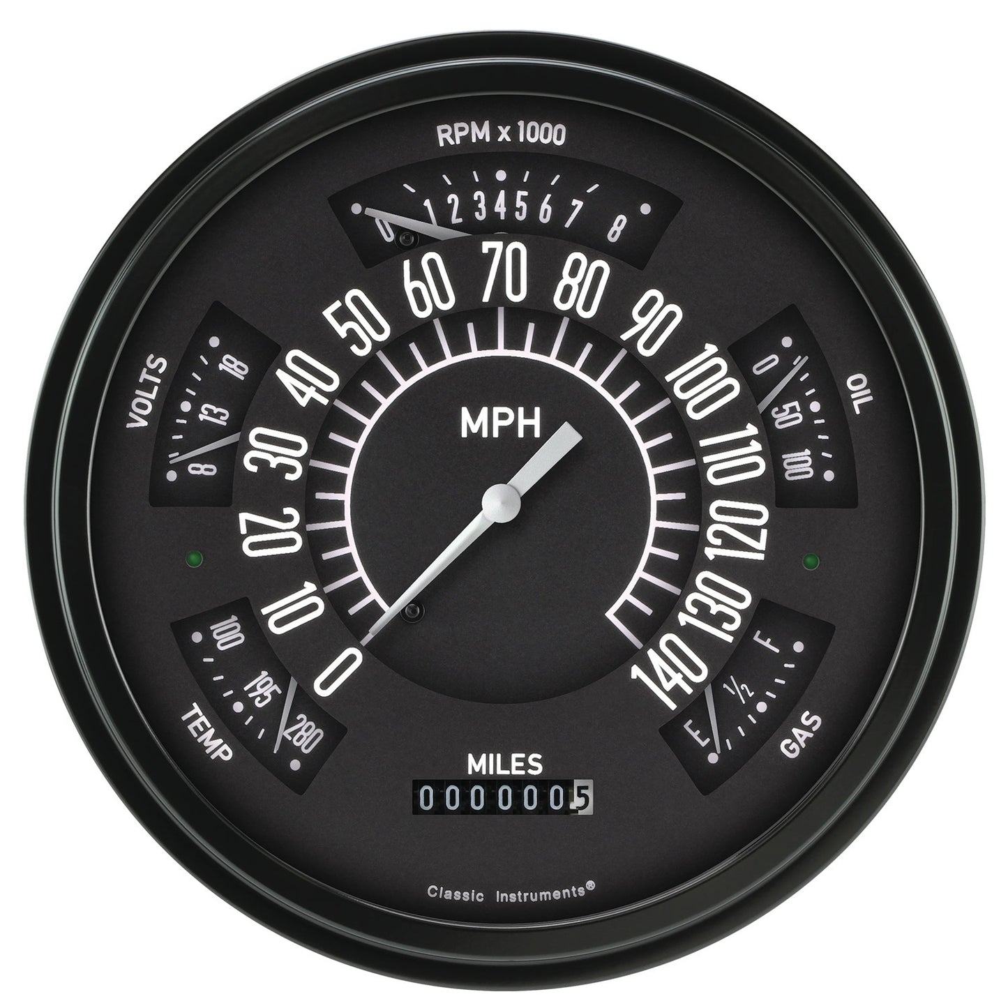 Classic Instruments 66-77 Ford Bronco Black MPN CLAFB66B For Ford 1966-77