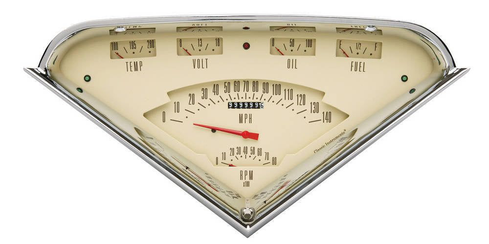 Classic Instruments Tach Force 6 Gauge Set Tan MPN CLATF01T For GM Fullsize Truck 1955-59