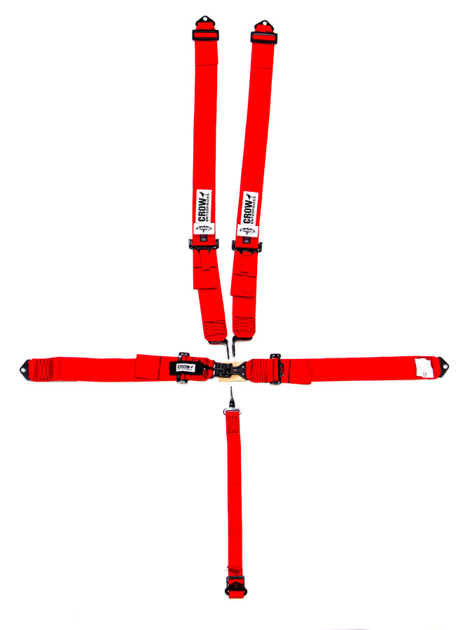 Crow Safety Gear 5-Pt Harness Small Latch RD Bolt In Blk Hardware MPN CRW11002B