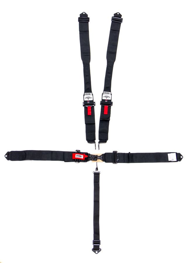 Crow Safety Gear 5-Pt Harness Small Latch Blk Hans Bolt In Blk Har MPN CRW11004B-DB