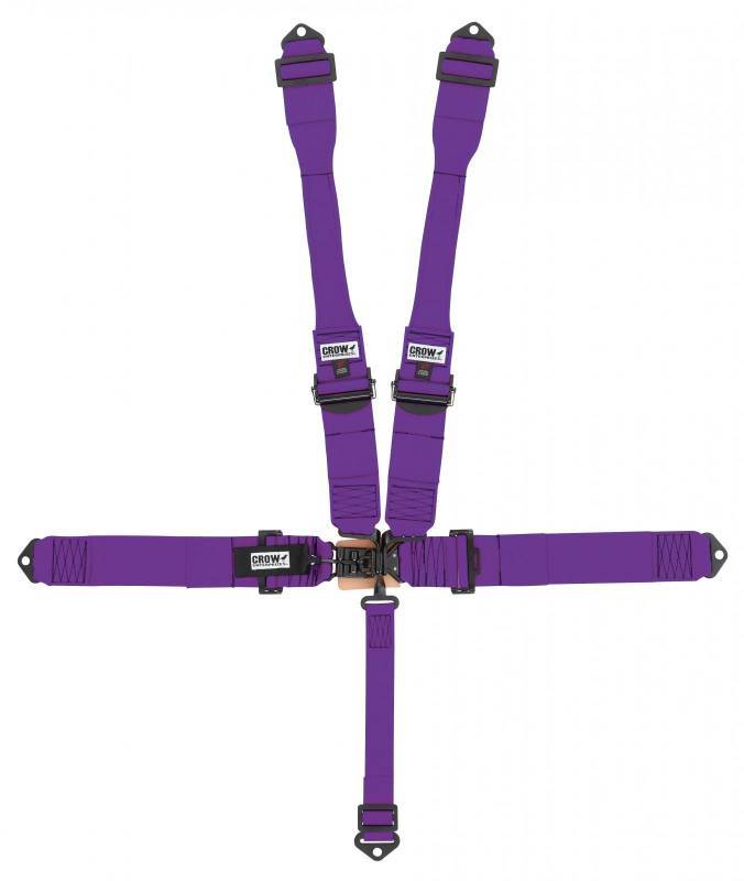 Crow Safety Gear 5-Way L&L 52in Lap Belt- Indiv DB Harness B/I Bl MPN CRW11005PRB