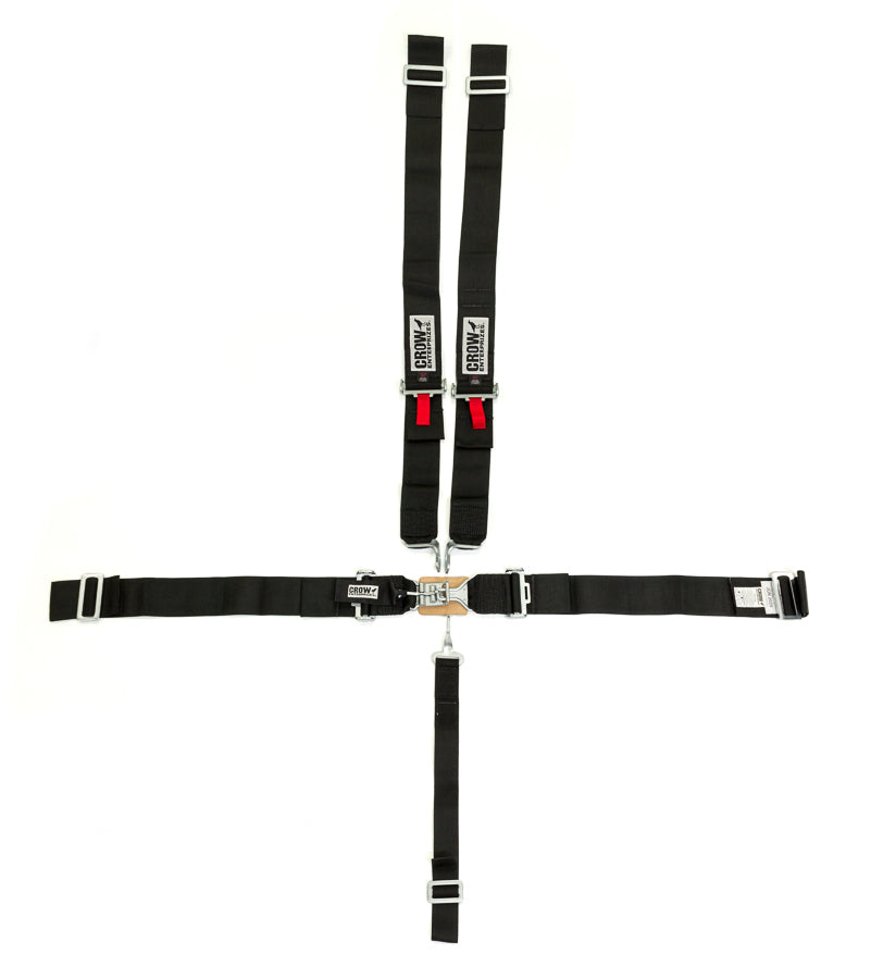 Crow Safety Gear 5-Pt Harness Small Latch Blk Wrap Around Pull Dow 11014