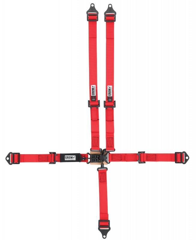 Crow Safety Gear 5-Way L&L 2in Lap Belt P ull-up adj ALL B/I & W/ MPN CRW11182AB