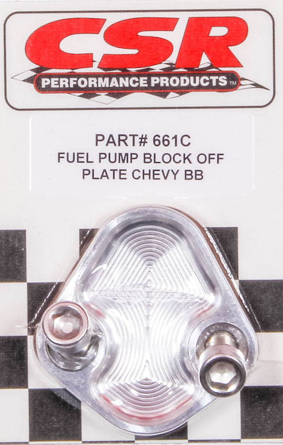 Csr Performance BBC F/P Block-Off Plate - Clear MPN CSI661C For Chevy