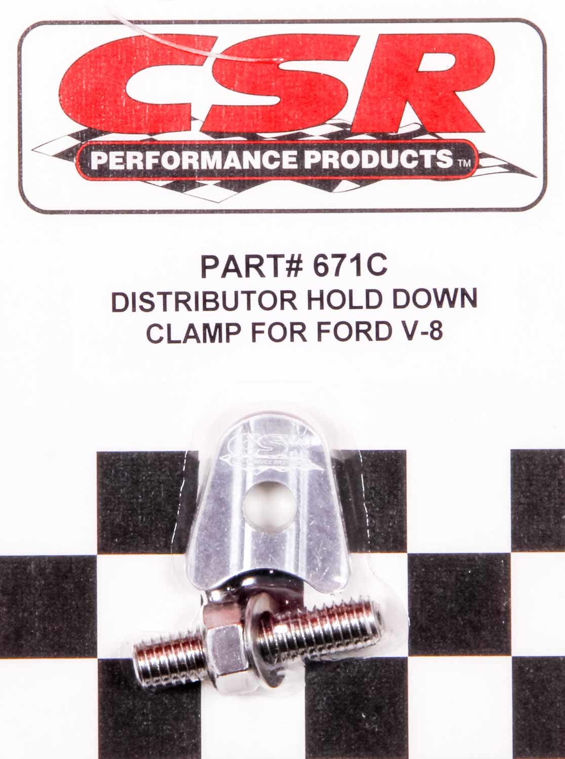 Csr Performance Ford V8 Distributor Hold Down Clamp - Clear MPN CSI671C For Ford