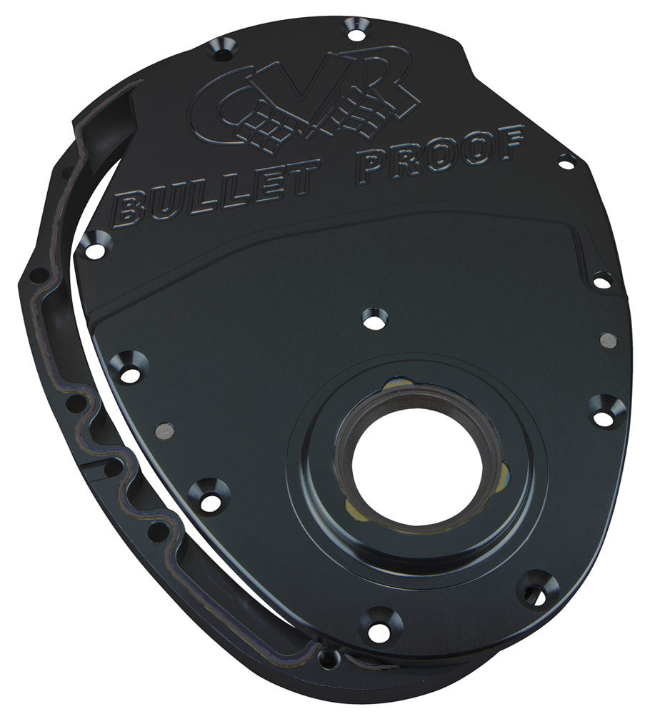 Cvr Performance SBC Billet Timing Cover 2-Piece - Black Anodized TC2350BK