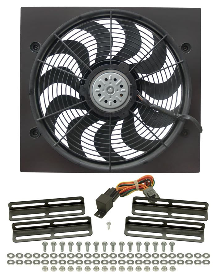 Derale 17in High Output RAD Fan Single 2 Spd Puller MPN DER16919