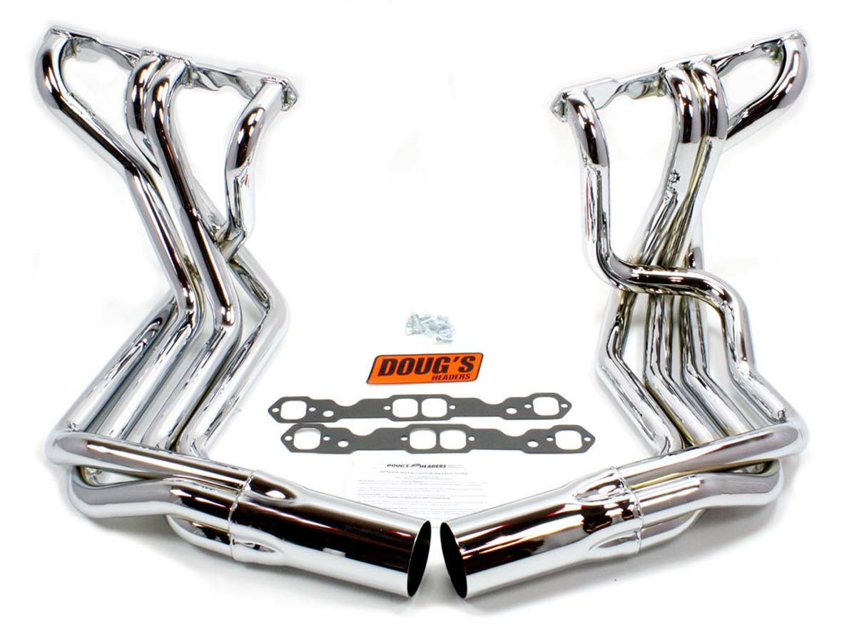 Dougs Headers SBC Side Mount Headers - Chrome - 63-82 Vette MPN DGHD380-C For Chevy Corvette 1963-82