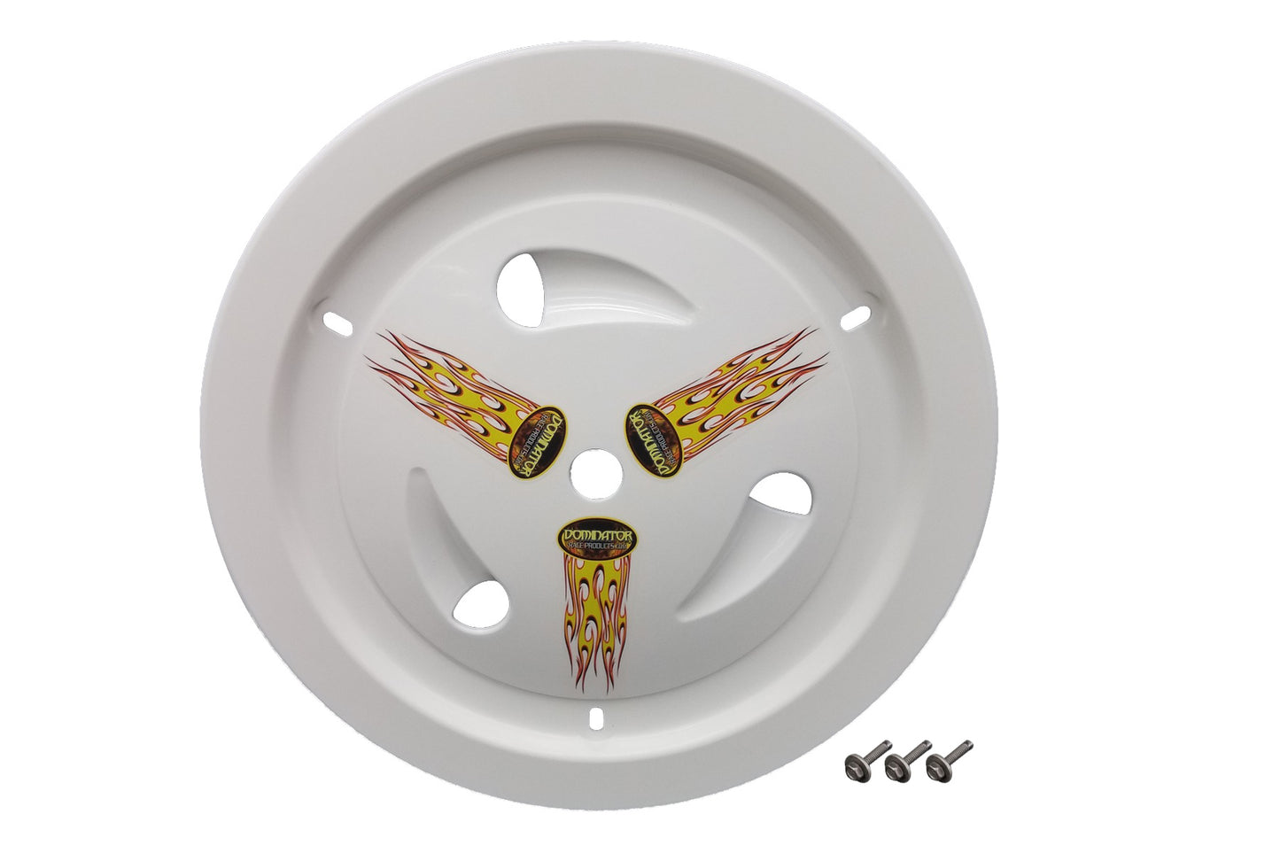 Dominator Race Products Wheel Cover Bolt-On White Real Style 1007-B-WH