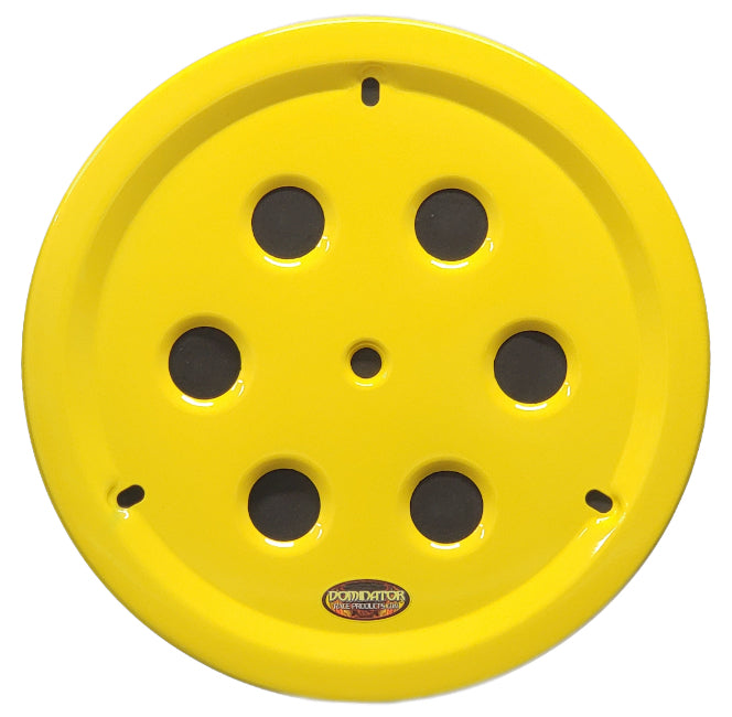 Dominator Race Products Wheel Cover Hole Vent Alum Bolt 15in Yellow 1032-B-YE