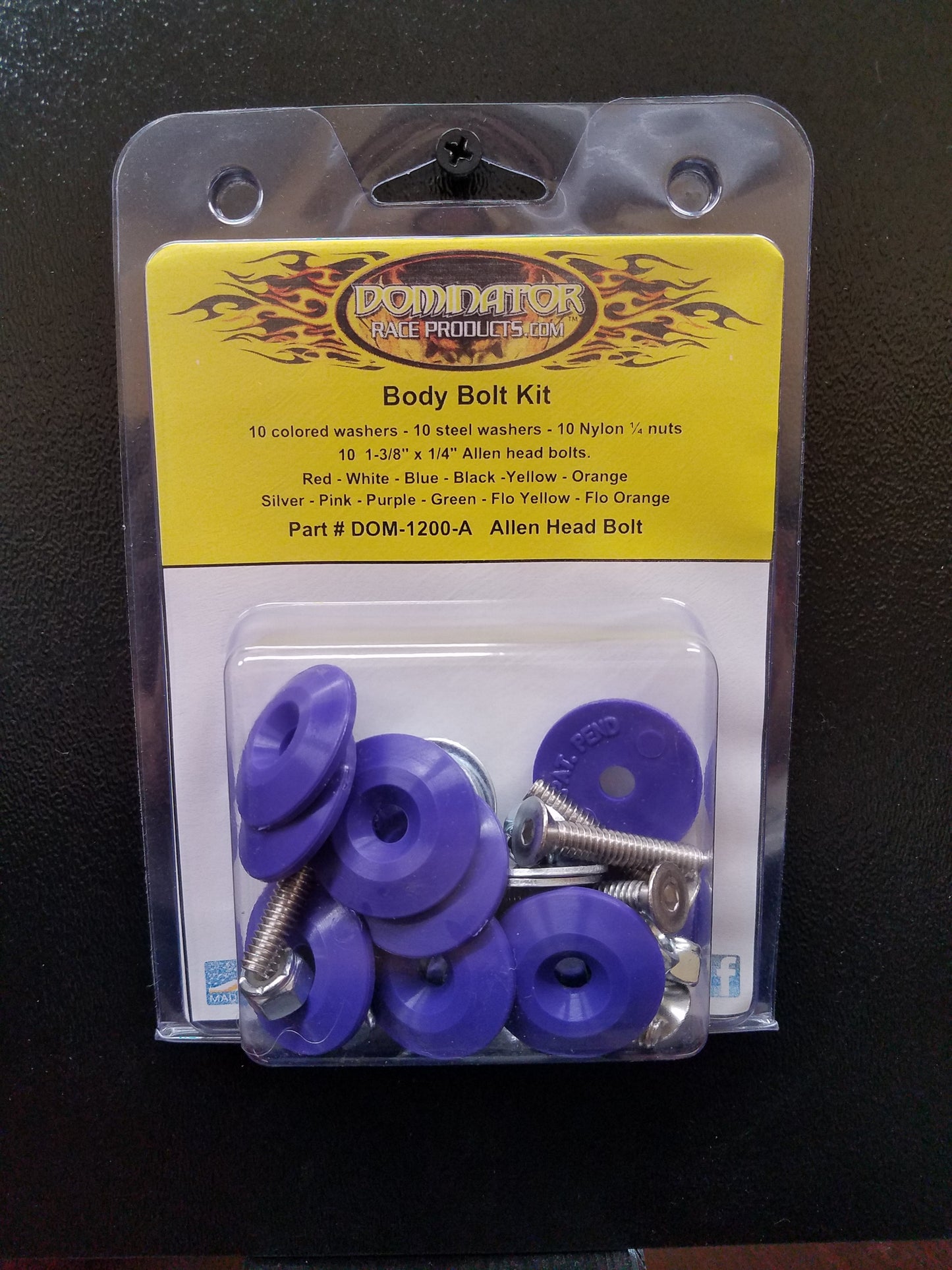Dominator Race Products Body Bolt Kit Purple Allen Head 1200-A-PU