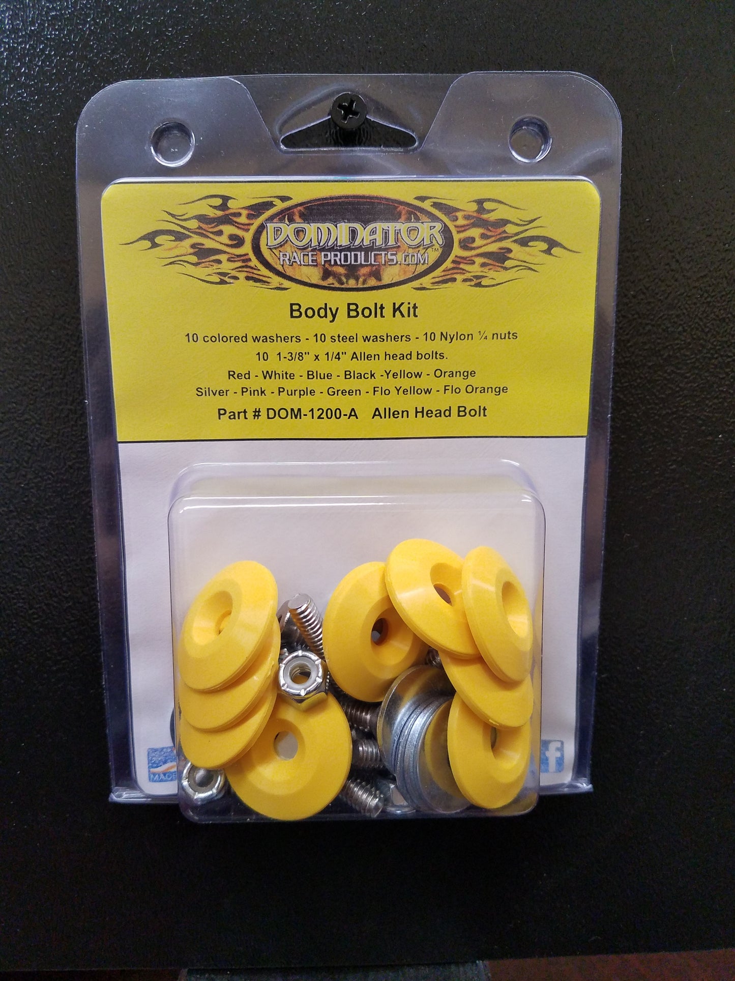 Dominator Race Products Body Bolt Kit Yellow Allen Head 1200-A-YE