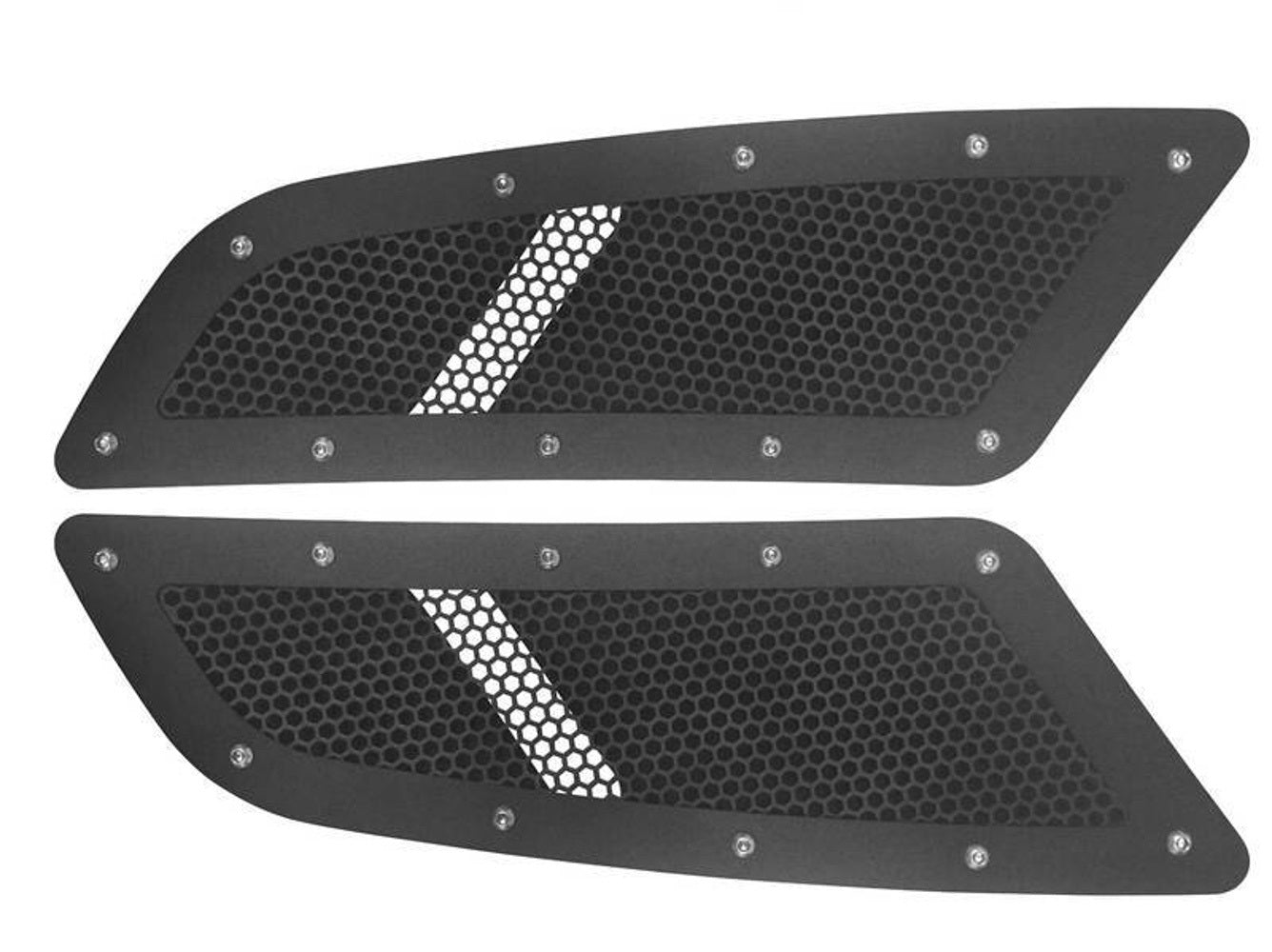 Drake Automotive Group 15- Black Speed Mesh H ood Vents MPN DRAFR3Z-16C630-BK For Ford Mustang 2015-17
