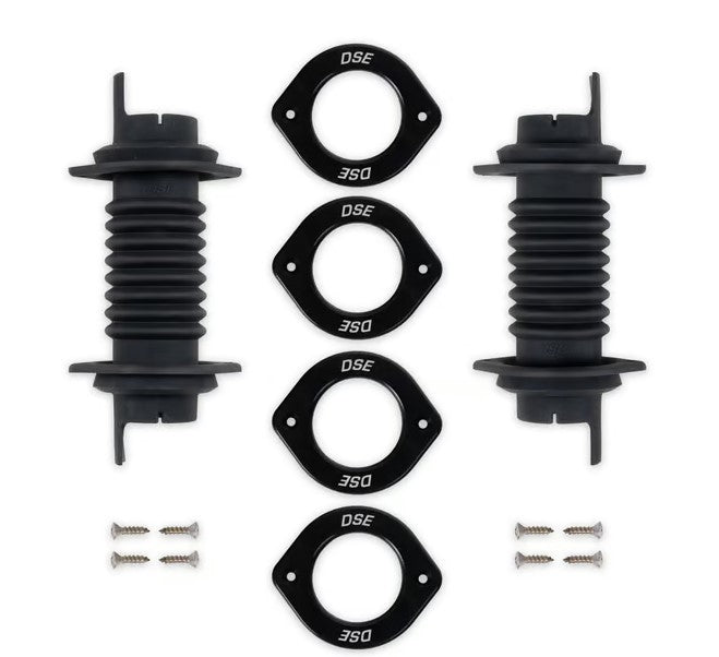 Detroit Speed Engineering Door Jamb Wiring Boot Kit -Black Anodize Trim 010422DS