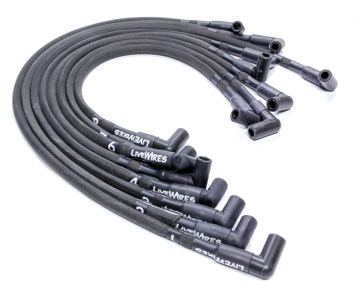 Performance Distributors Live Wires SBC Over V/C HEI 90 Deg Black MPN DUIC9053BK For GM