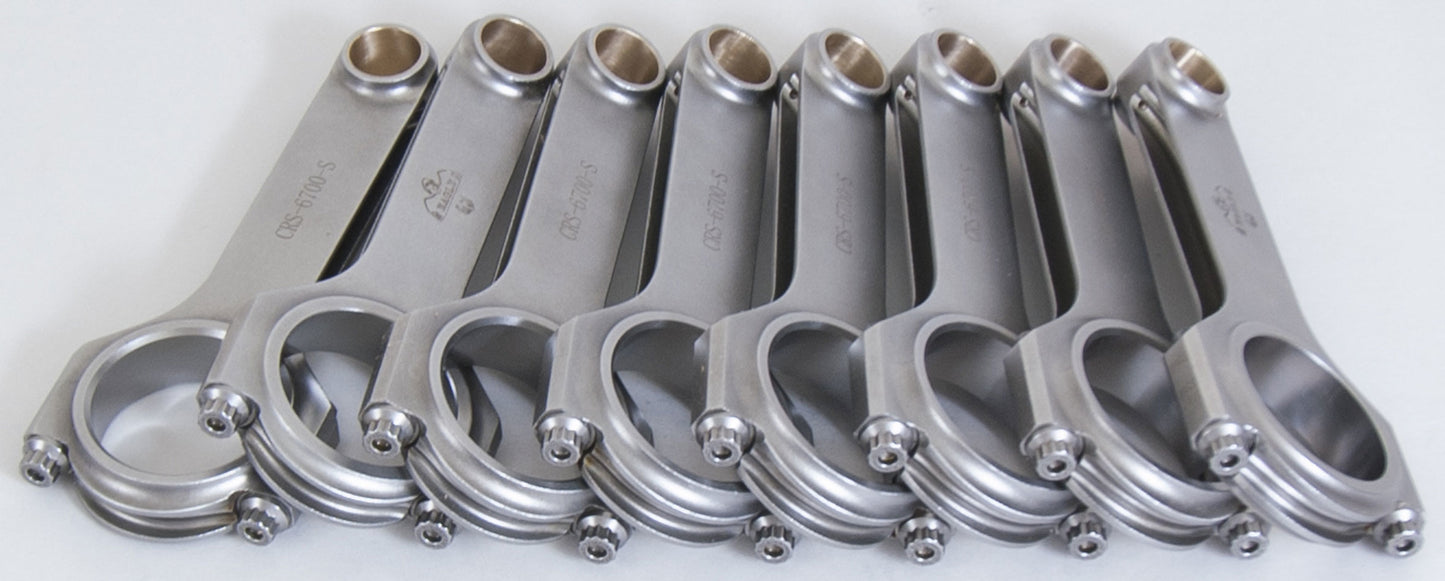 Eagle BBC 4340 Forged H-Beam Rods- 6.700in w/ARP 2000 MPN EAGCRS67003D2000 For Ford, Chevy