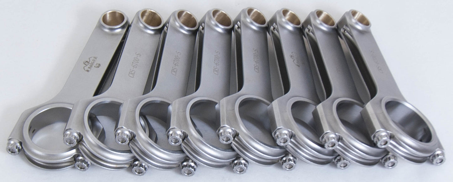 Eagle BBC 4340 Forged H-Beam Rods 6.700in w/L19 Bolts MPN EAGCRS67003DL19 For Ford, Chevy