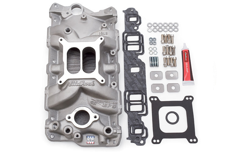 Edelbrock SBC 2701 Intake Manifold & Installation Kit MPN EDE2040 For Chevy