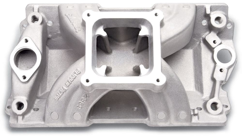 Edelbrock SBC Victor Manifold - Glidden 18 Degree MPN EDE2859 For Chevy