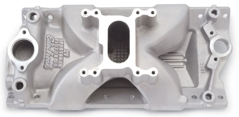 Edelbrock SBC Victor Jr. Sportsman Manifold - 2 Barrel MPN EDE2901 For Chevy