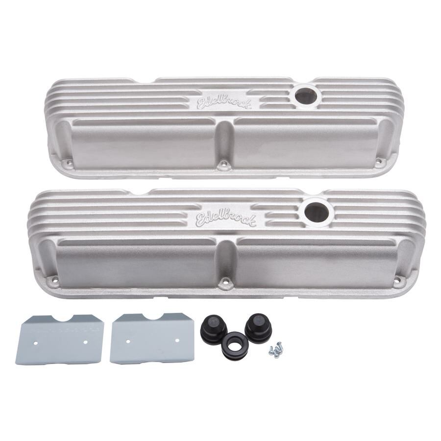 Edelbrock Valve Cover Kit Classic Finned SBM LA MPN EDE41769 For Mopar