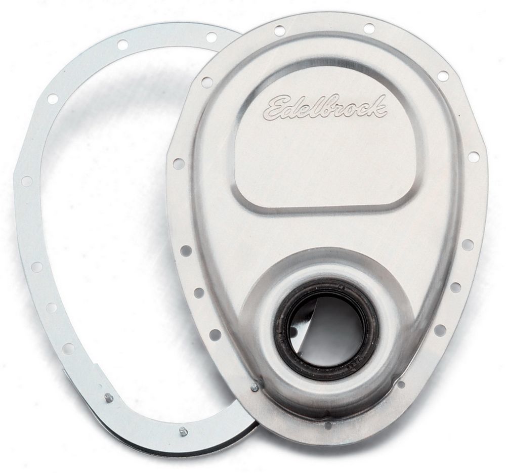 Edelbrock SBC Aluminum Timing Cover - 2 Piece MPN EDE4242 For Chevy, GM V6