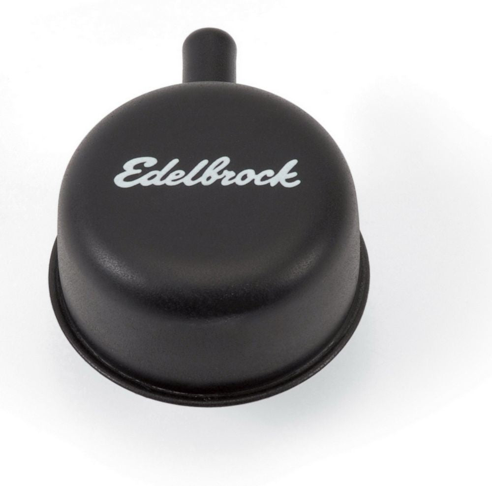 Edelbrock Round Cap w/Nipple Black 4413
