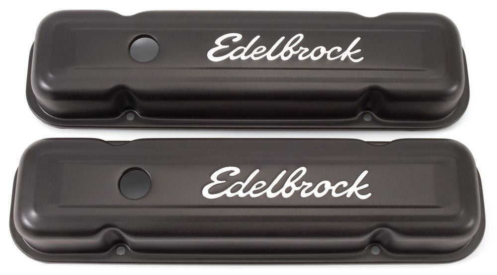 Edelbrock Valve Cover Kit Pontiac V8 Signature Series Blk MPN EDE4453 For Pontiac