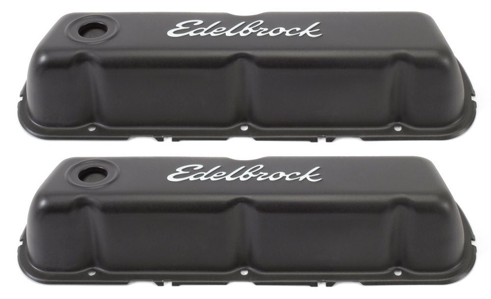 Edelbrock Valve Cover Kit SBF Signature Series Black MPN EDE4603 For Ford