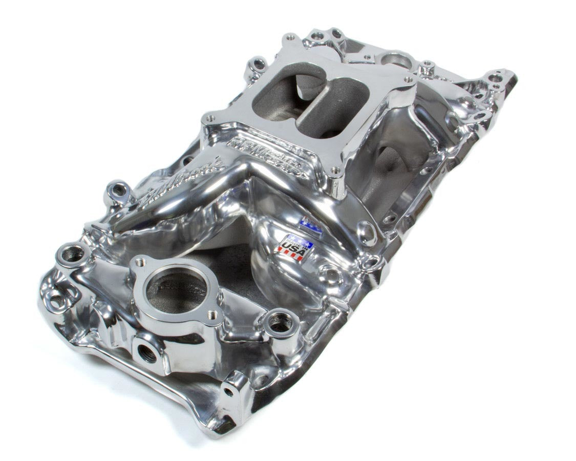 Edelbrock BBC Performer RPM A/G Manifold- O/P- Polished MPN EDE75611 For Chevy