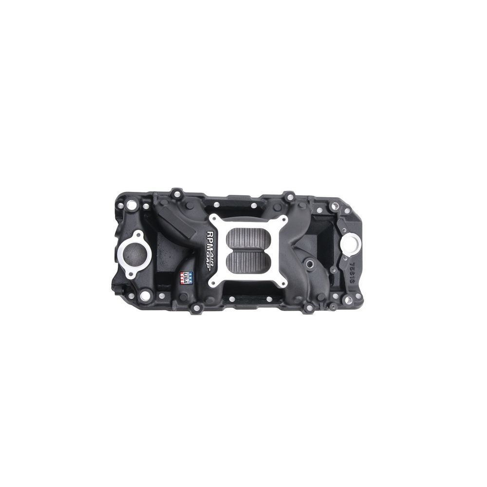 Edelbrock BBC Performer RPM A/G Manifold - O/P- Black 75613