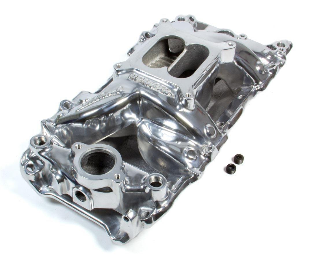 Edelbrock BBC Performer RPM A/G Manifold- R/P- Polished MPN EDE75621 For Chevy
