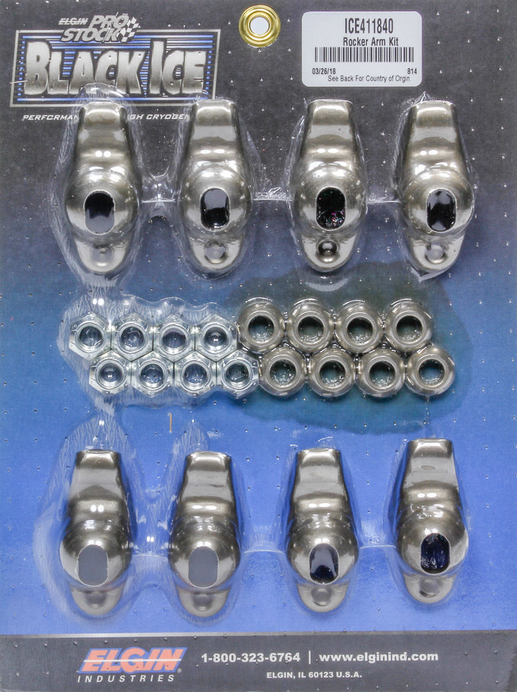 Elgin SBC B/I Rocker Arm Kit 1.50 Ratio 7/16 Stud MPN ELGICE411840 For Chevy