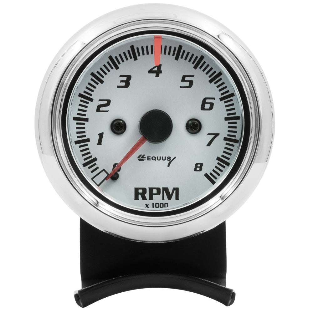 Equus 2-1/2 Dia Tachometer 8000 RPM White Dial MPN EQUE5076