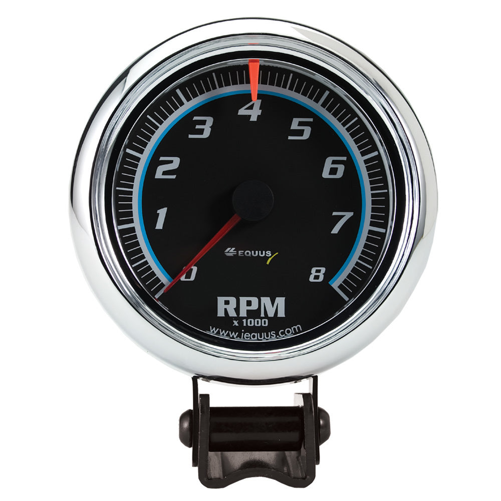 Equus 3-3/8 Dia Tachometer 8000 RPM Black Dial MPN EQUE6078