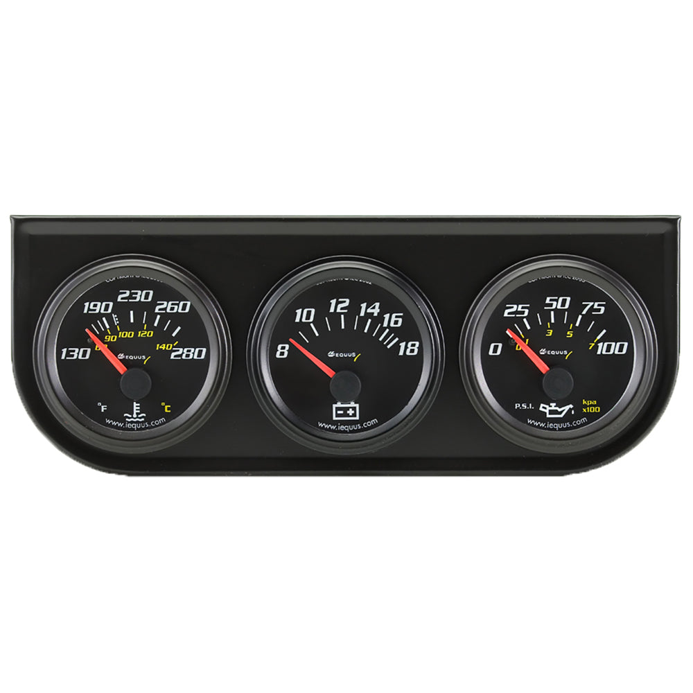 Equus 2.0 Dia Triple Gauge Set w/Black Panel MPN EQUE6200