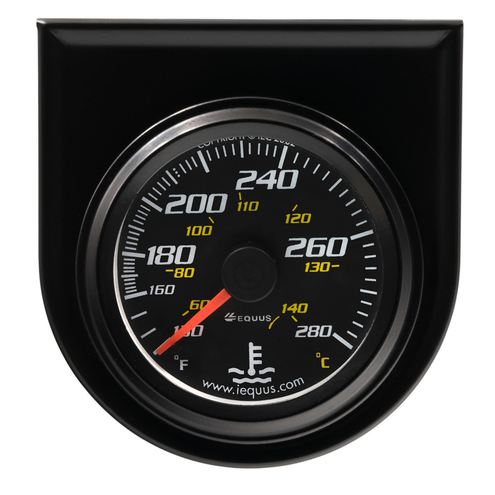 Equus 2.0 Dia Water Temp Gauge Black 130-280 MPN EQUE6242