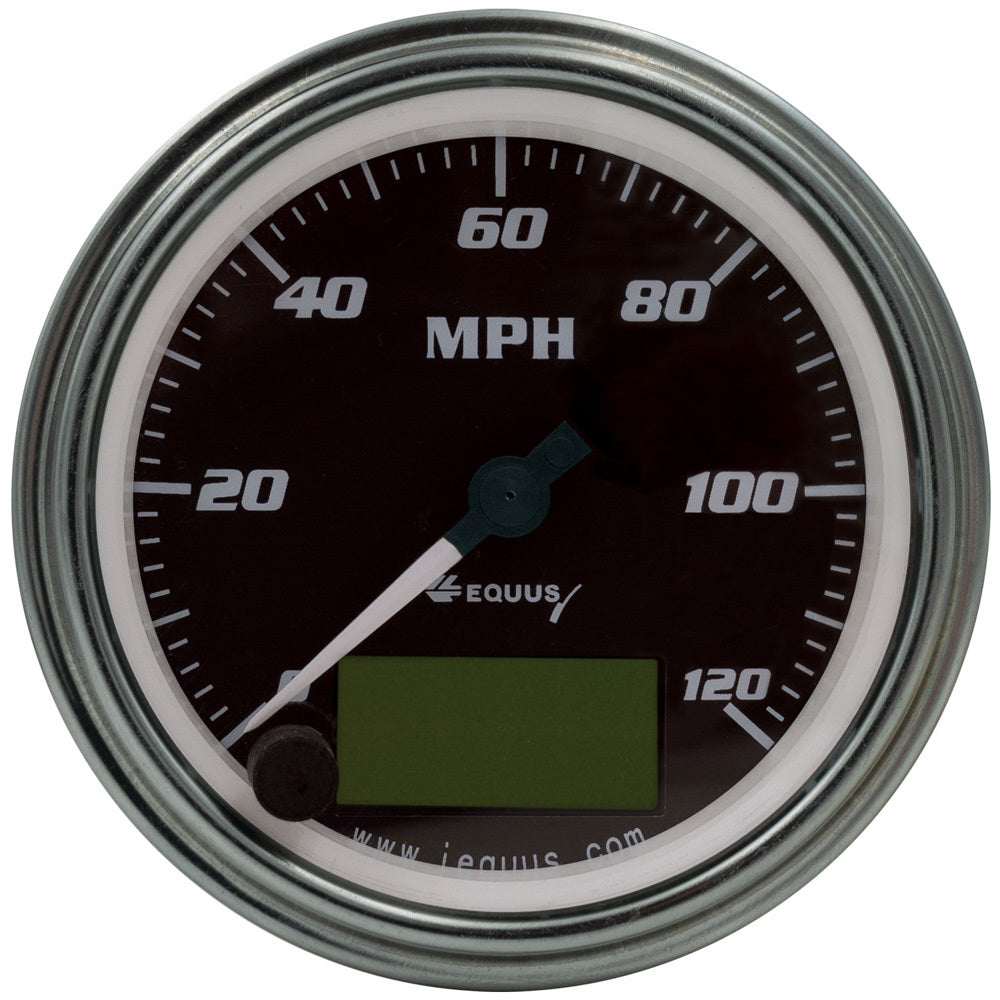Equus 3-3/8 Dia Speedometer 0-120 MPH Chrome Elec E7074