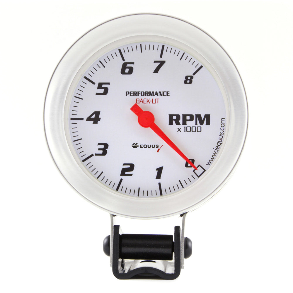 Equus 3-3/8 Dia Tachometer 8000 RPM Silver MPN EQUE8068