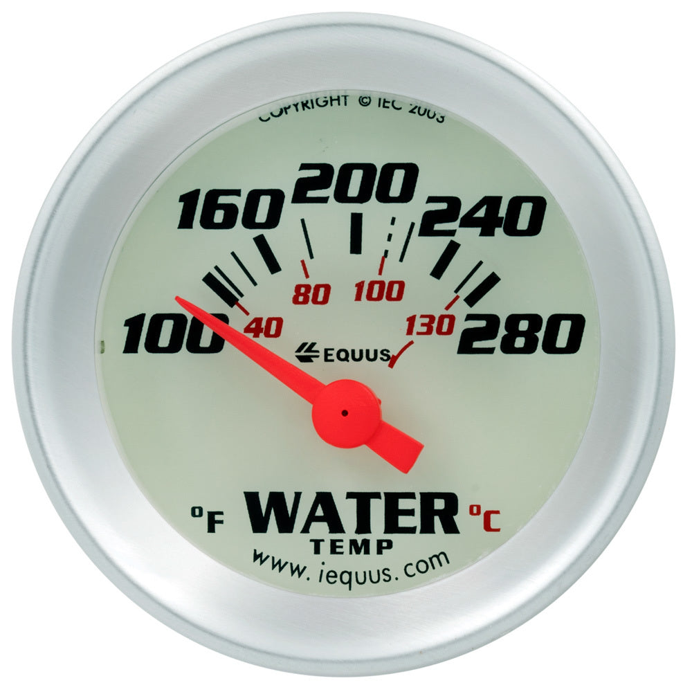 Equus 1-1/2 Dia Water Temp Gauge Silver 100-280 MPN EQUE8162