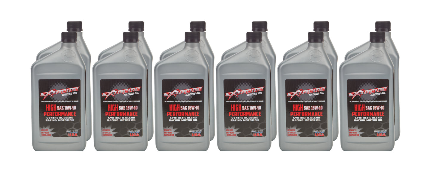 Extreme Racing Oil 15W40 Synthetic Blend 12 x 1 Quart EROHP15W40C