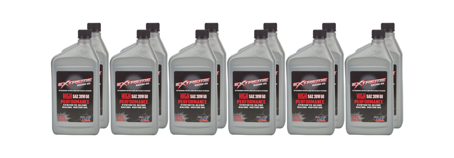 Extreme Racing Oil 20W50 Synthetic Blend 12 x 1 Quart EROHP20W50C