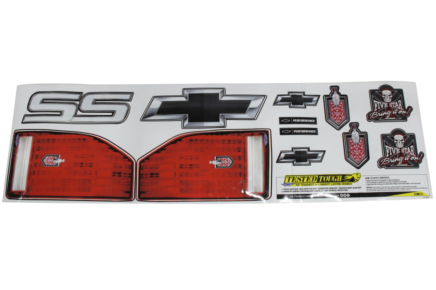 Fivestar Taillight Graphics MD3 88 Chevy Monte Carlo MPN FIV021-450-ID For Chevy 1988