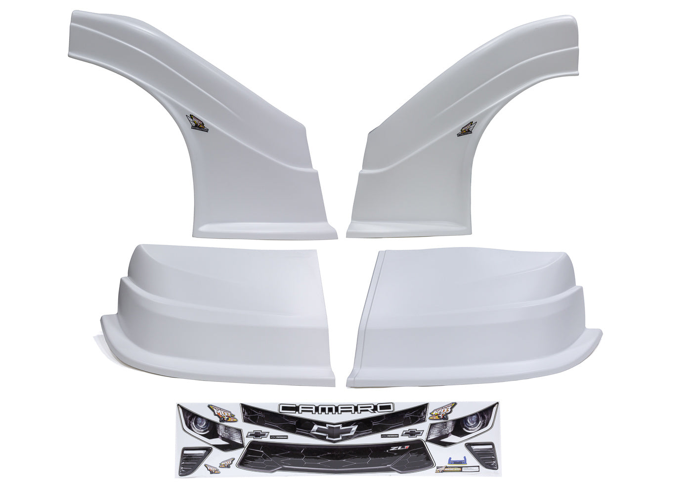 Fivestar MD3 Evo DLM Combo Flt RS Camaro White MPN FIV32133-43554-W-FR For Chevy Camaro, Dirt Late Model