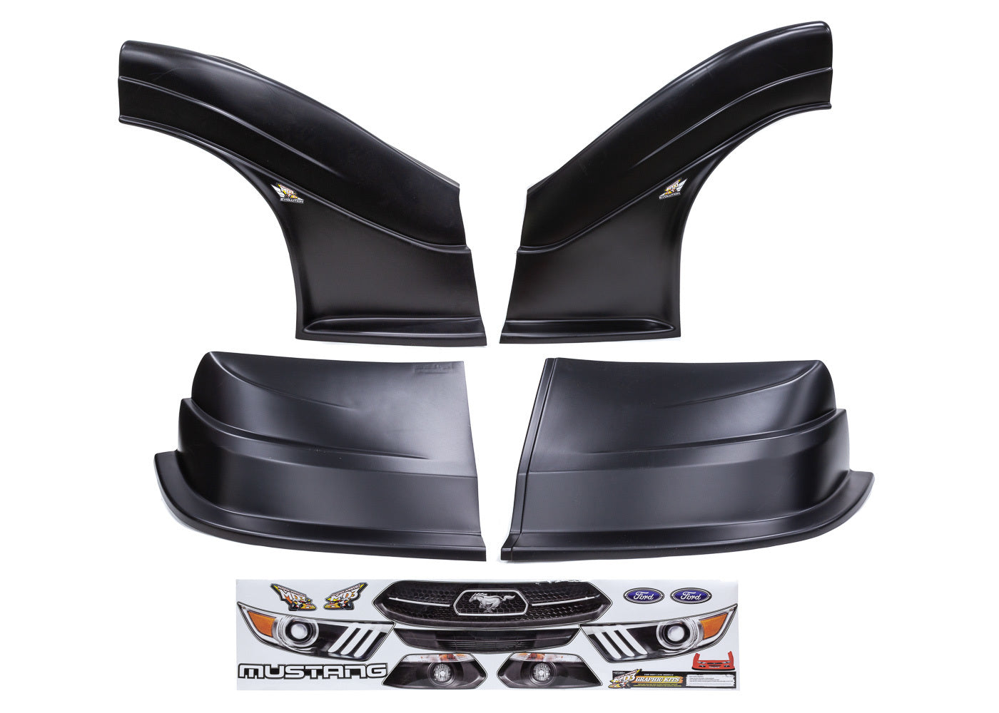 Fivestar MD3 Evolution DLM Combo Mustang Black MPN FIV32323-43554-B For Ford Mustang, Dirt Late Model