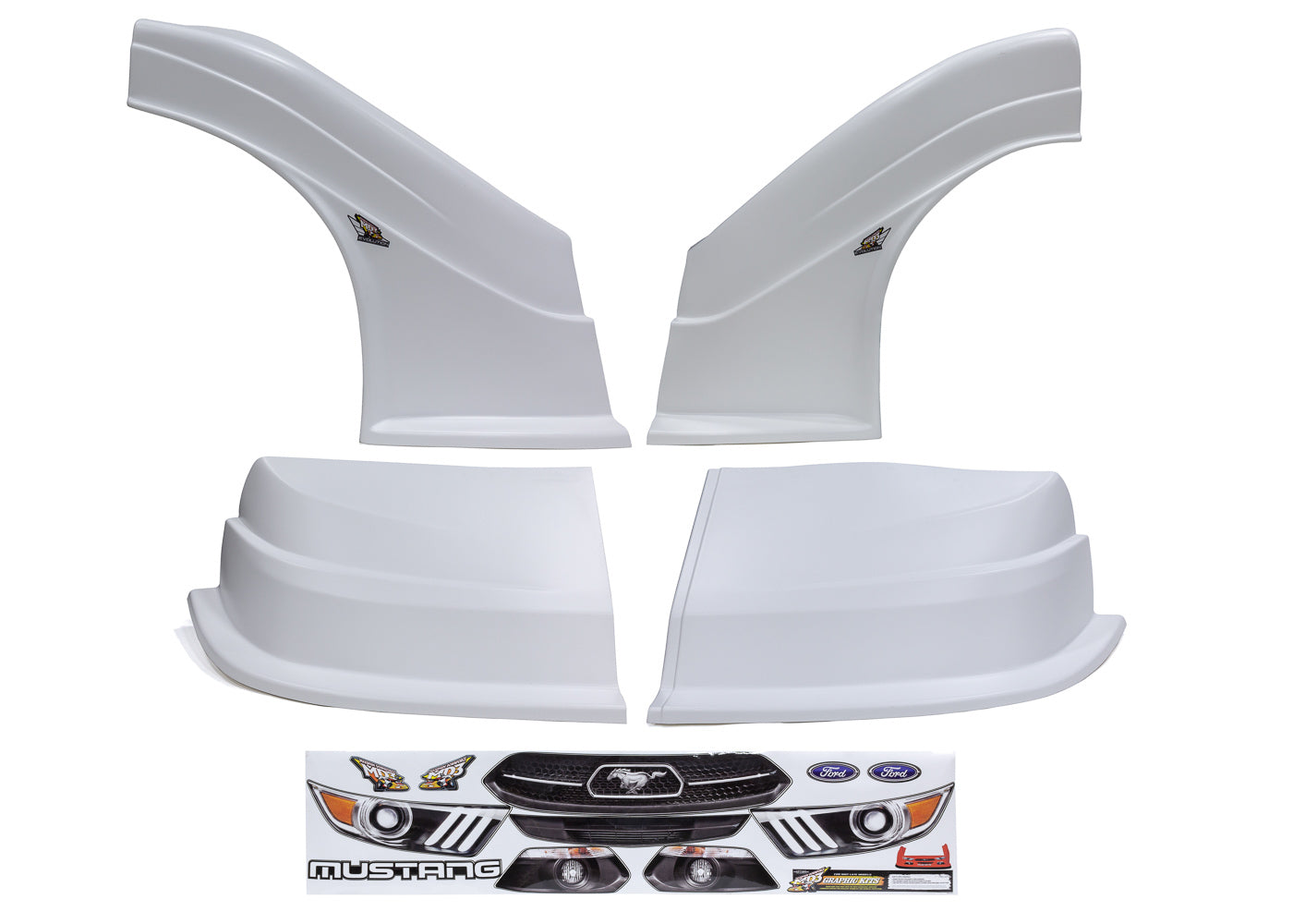 Fivestar MD3 Evo DLM Combo Flt RS Mustang White MPN FIV32323-43554-W-FR For Ford Mustang, Dirt Late Model