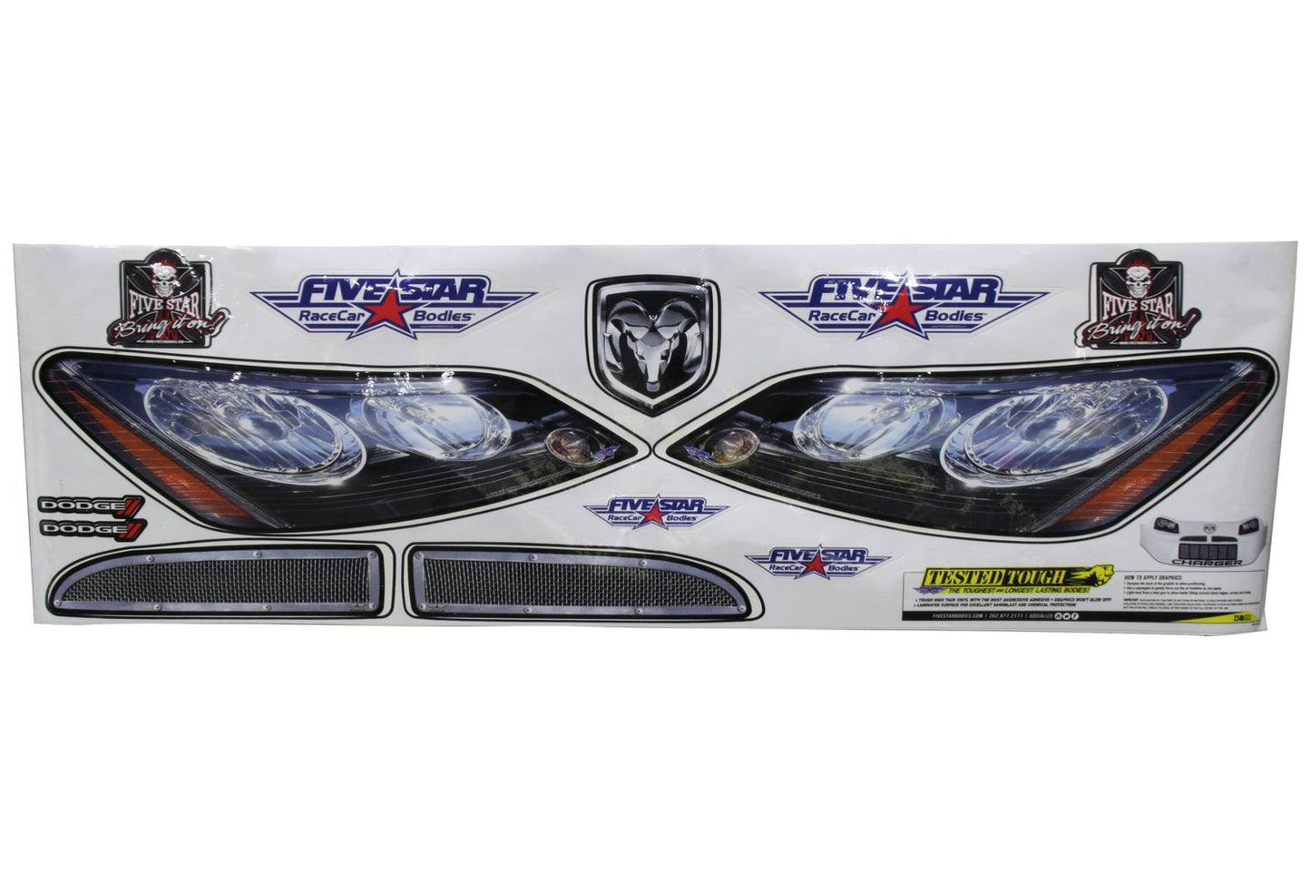 Fivestar Nose Only Graphics MD3 Charger Sticker Decal MPN FIV470-410-ID For Dodge
