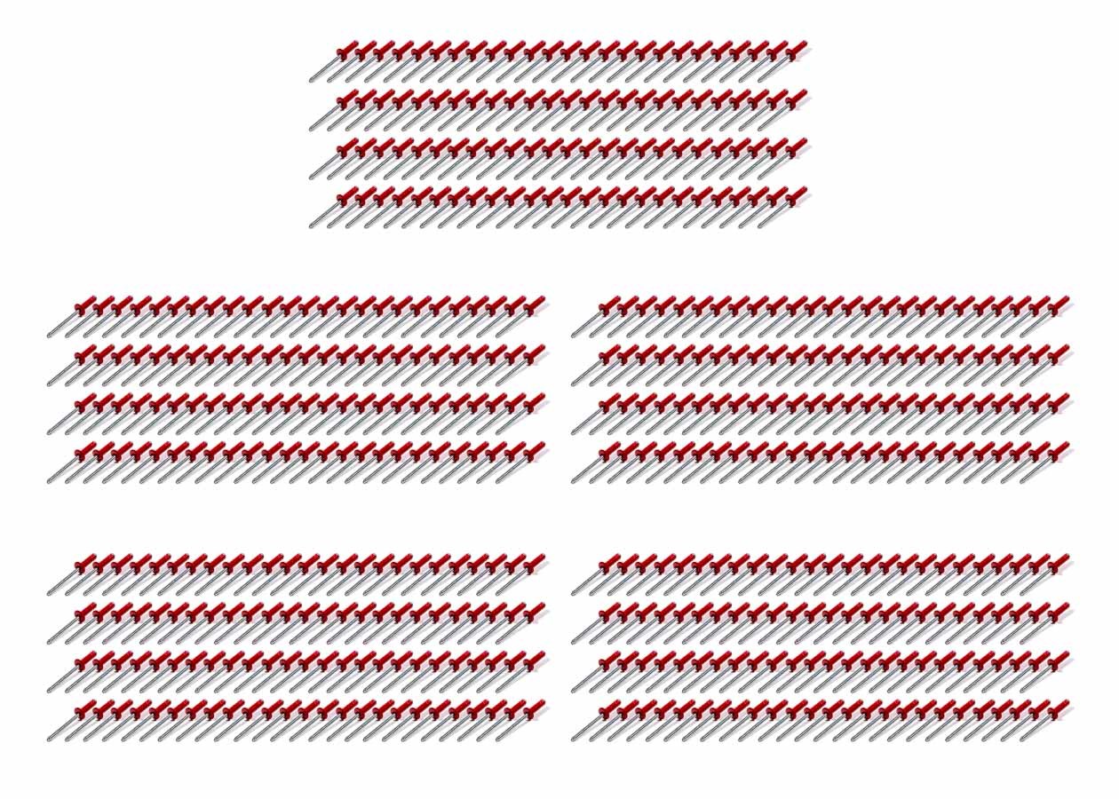 Fivestar Sml Hd Rivet Red Multi-Grip 500pk MPN FIV814R-500S